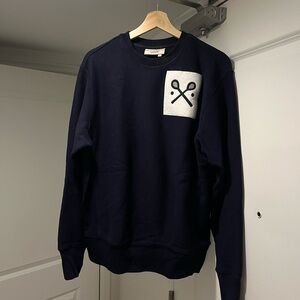 Rowing Blazers Dark Blue Crewneck Sweater with Racket Patch